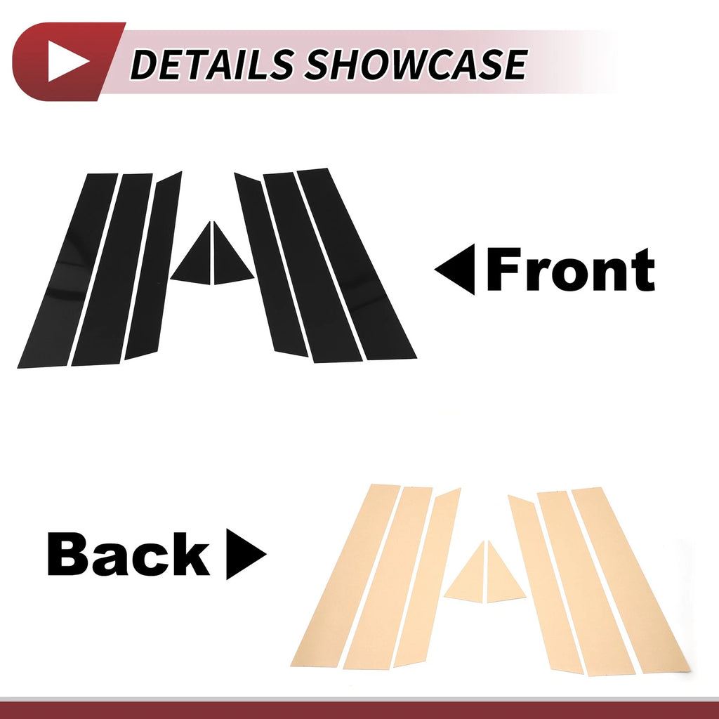 8 Pcs Door Pillar Window Trim for Audi Q3 (2020–2023) Black