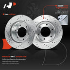 6x Front Drilled Brake Rotors & Pads for Ford Bronco Ranger (2021–2022)