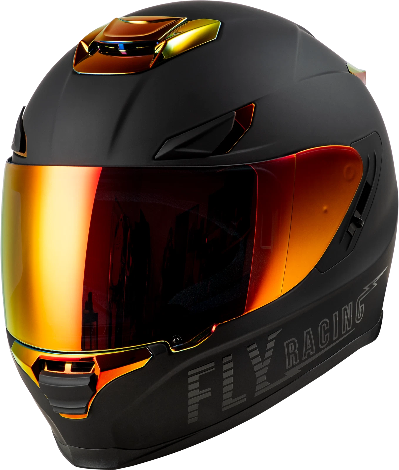 FLY RACING Sentinel Recon Helmet for Street Motorcycle (Small, Matte Black, Fire Chrome)
