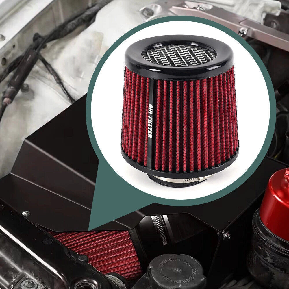 3" 76mm High Flow Inlet Cold Air Intake Cone Replacement Dry Air Filter