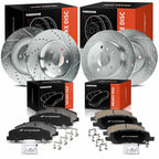 Set of 4 Drilled Brake Rotors & Ceramic Pads for Buick Cadillac