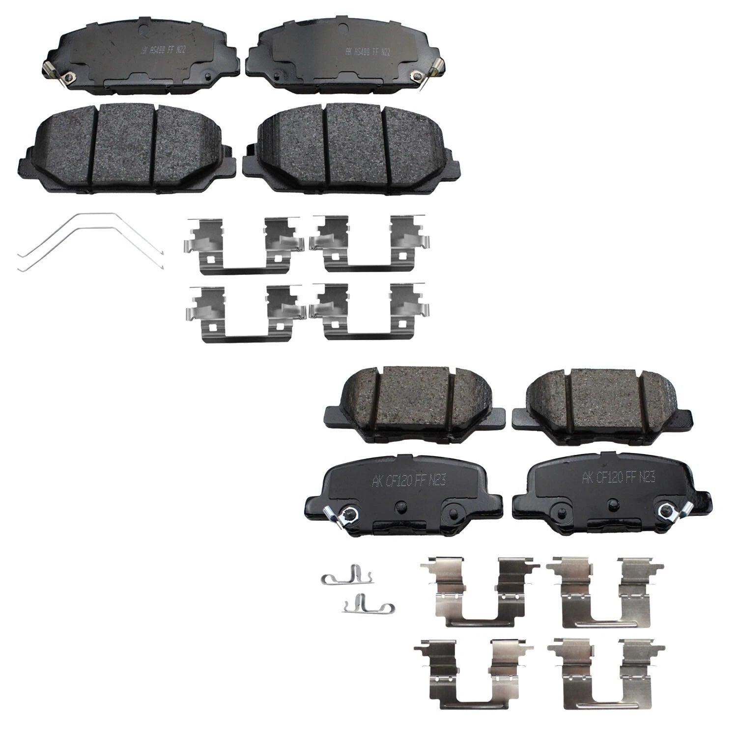Set of 4 Akebono ProACT Ceramic Brake Pads for Mazda 6 FWD (2014–2015)