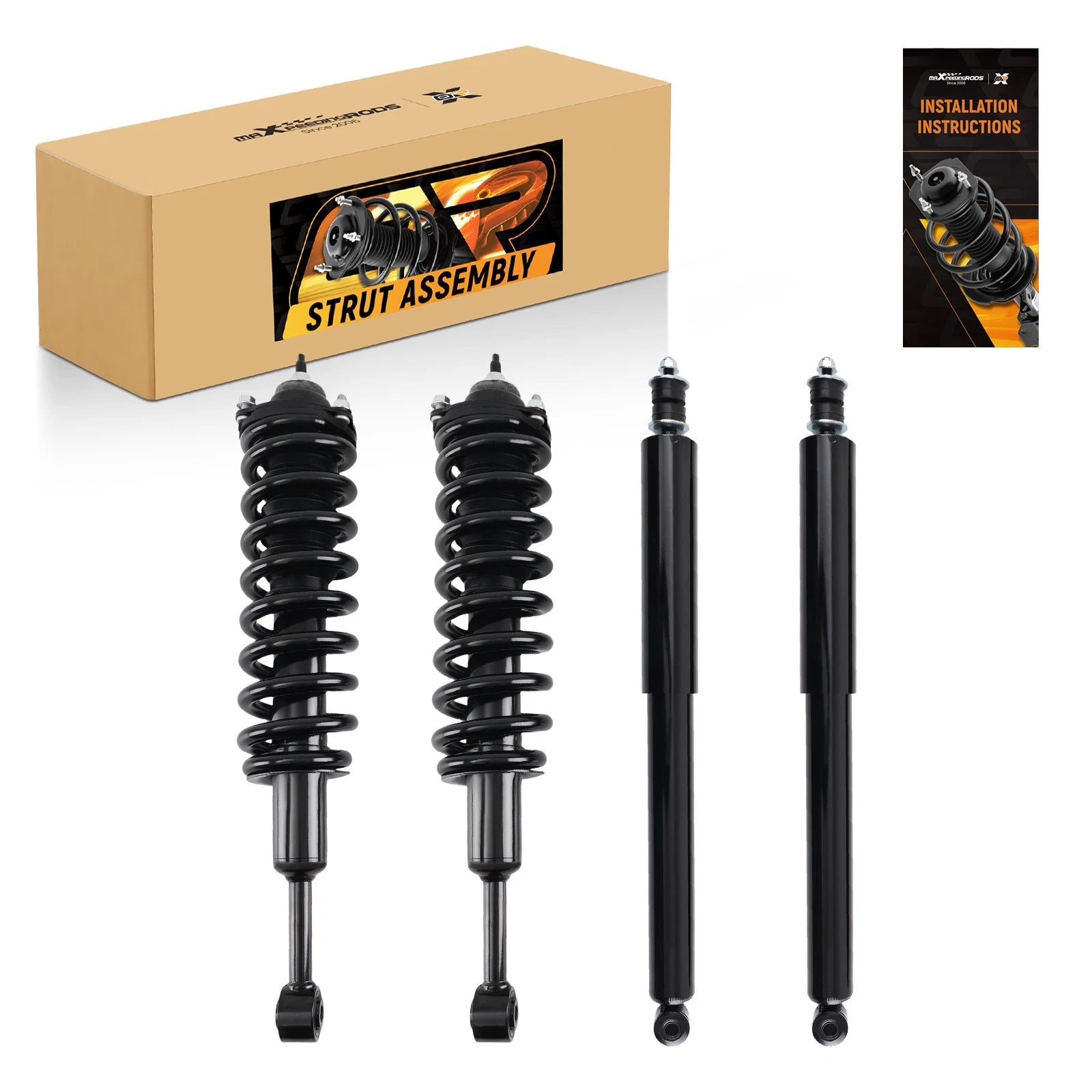 Set of 4 Front Complete Struts w/ Springs & Rear Shocks for Toyota Tacoma (2005–2015)