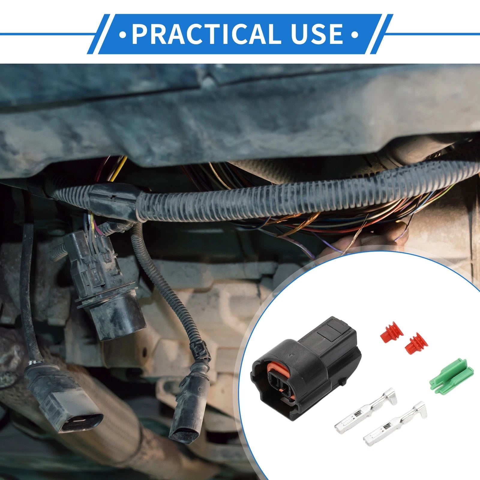 2 Pin Fuel Injector Connector Plug for Kia K2 K3 K5 (No. 06A973722)