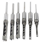 Set of 6 Square Hole Saw Drill Bits for Woodworking