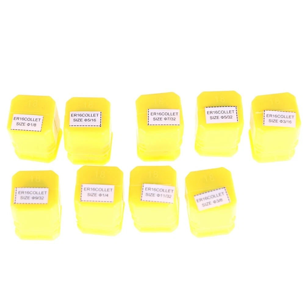 9Pcs ER16 Spring Collet Set for CNC Milling Lathe Engraving Machine