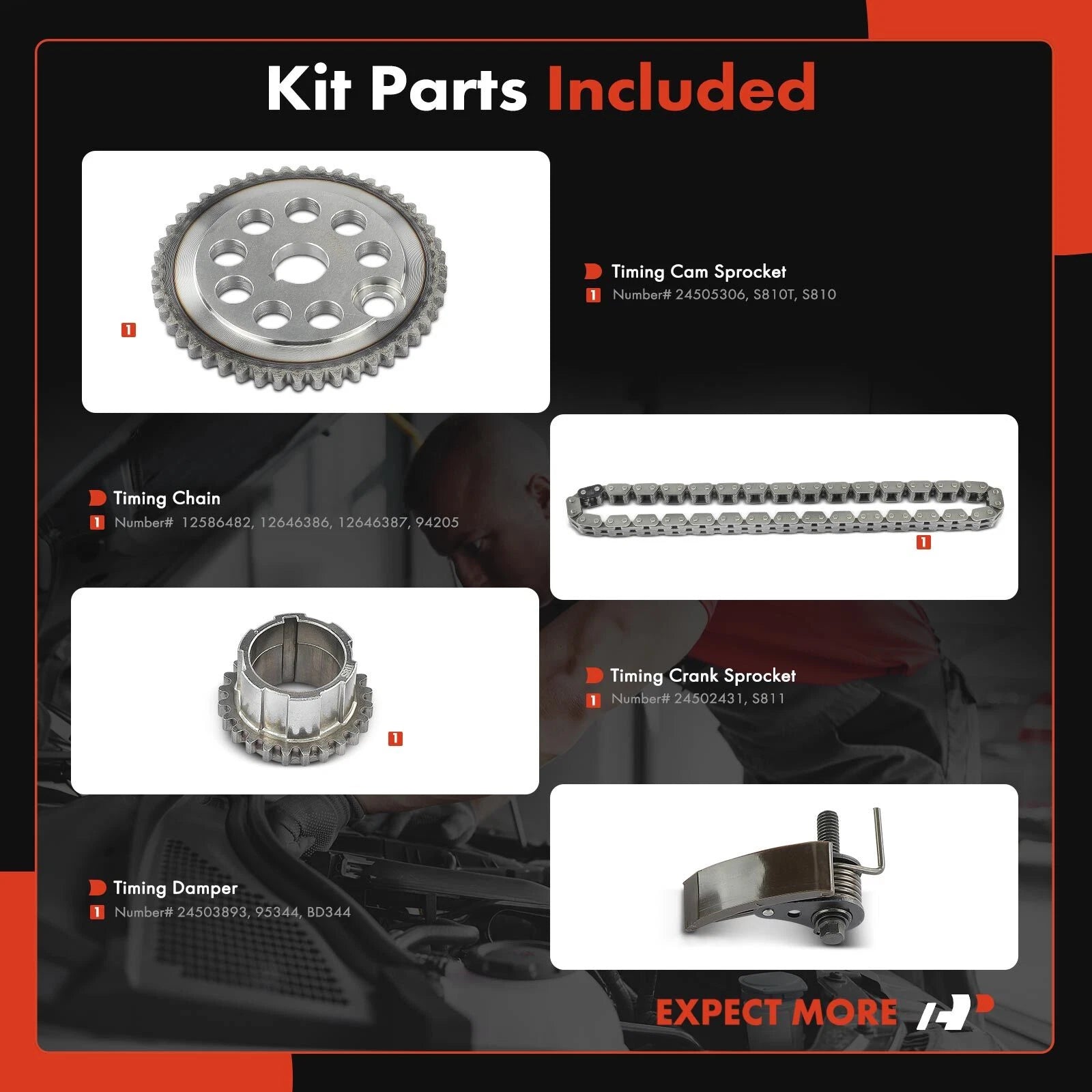 4X Timing Chain Kit for Chevrolet Impala Camaro Buick LaCrosse (2000–2005)