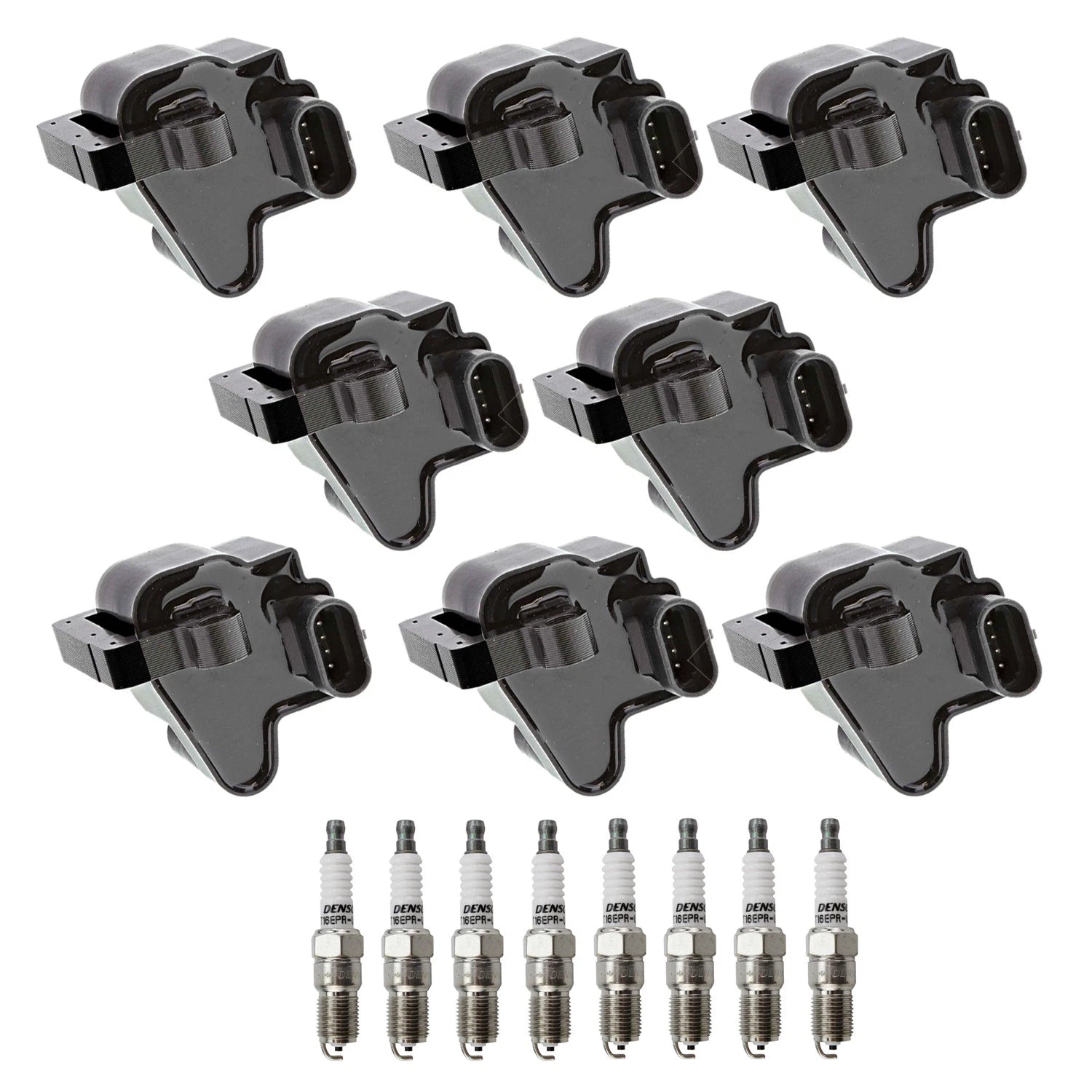 Denso 8 Ignition Coils & 8 Nickel Spark Plugs for Silverado Sierra 1500 (2007–2013)