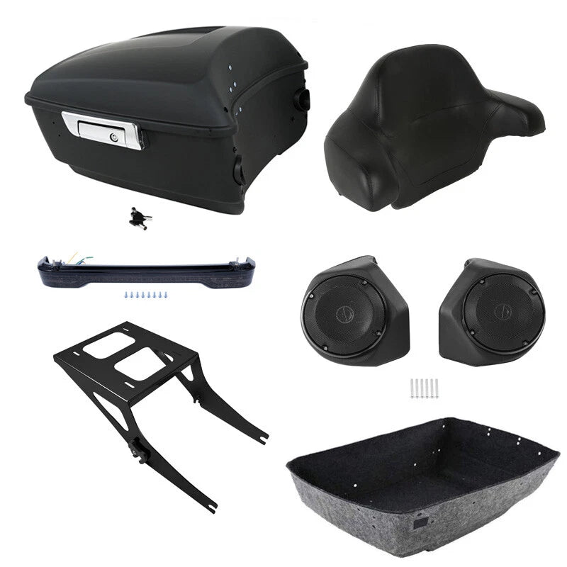 LED Light Mount Rack for Harley Fat Boy (2008–2017) - King Trunk Backrest Speakers