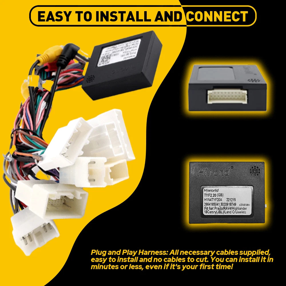 Radio Harness Cable Adapter for Toyota Corolla Highlander RAV4 (2003-2021)