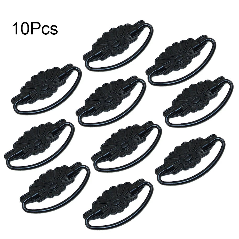 10X Antique Door Pull Handle for Kitchen Cupboard Drawer (Black)