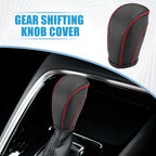 Gear Shift Lever Cover for Volkswagen Atlas (2018–2022) Black Red Stitches