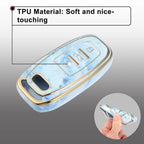Key Fob Remote Control Cover 3 Button TPU Shell Blue for Audi A6 (2012–2018) 745060244857