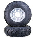 Set of 2 WANDA ATV Tires 26x8R12 6Ply on 4-156 PCD 4+3 Silver Wheel