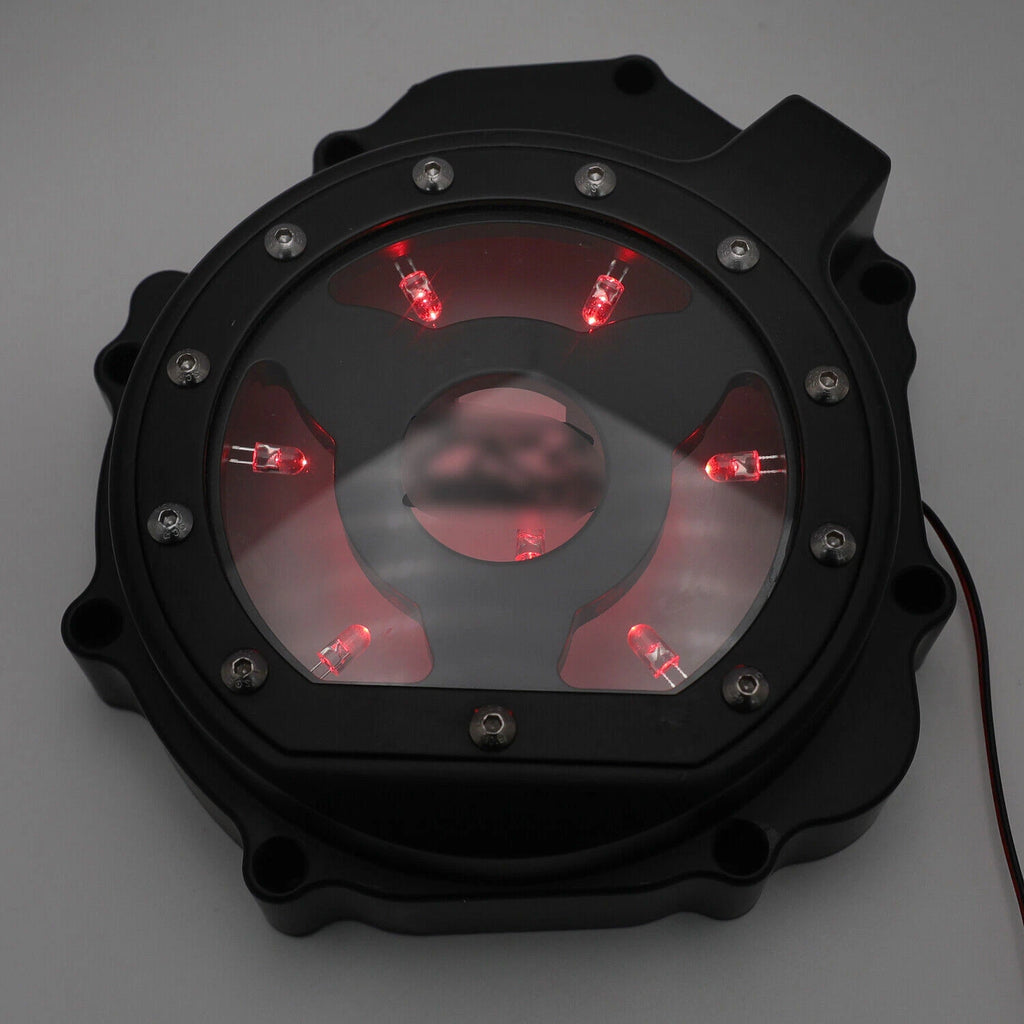 Left Engine Stator Cover w/ LED for Suzuki GSXR1000 (2005–2008)