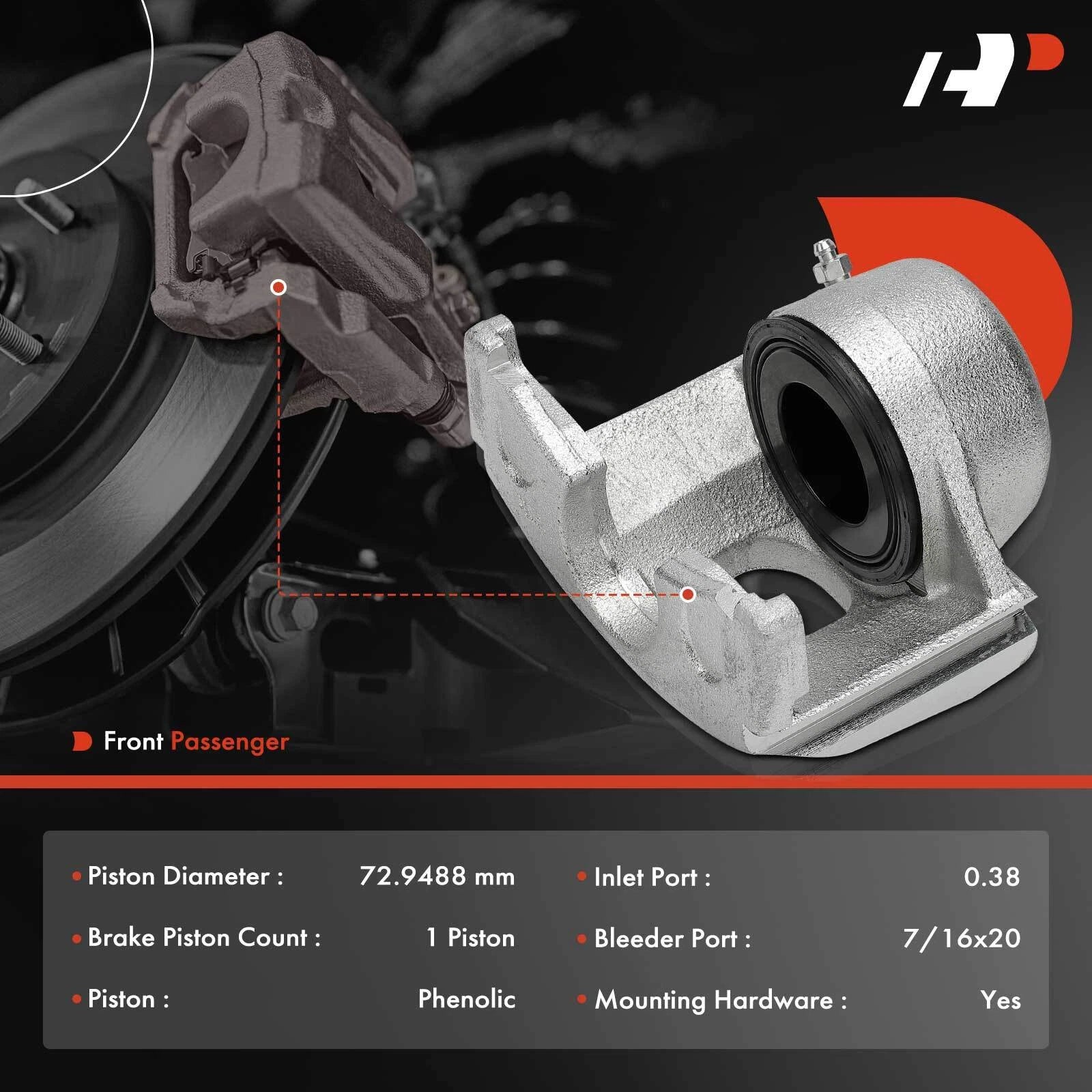 Front Right Brake Caliper for Ford F-150 Bronco E-150 (1980-1996)