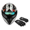 Youth Full Face Helmet Set for Dirt Bike ATV Motocross (DOT Approved)