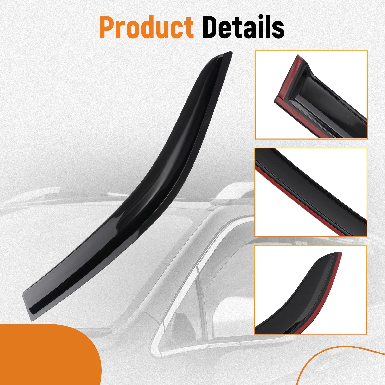 Vent Rain Guard Visor for Kia Forte Sedan (2009–2013) 4Pc Acrylic 2.5mm