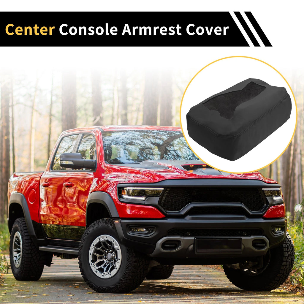 Console Lid Armrest Cover for Chevrolet (Microfiber Leather, Black)