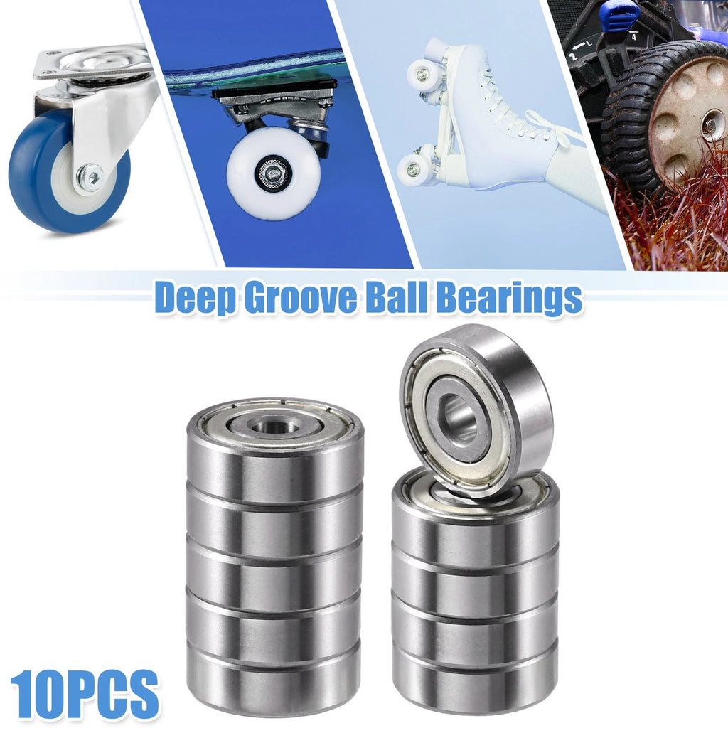 10pcs 6x22x7mm Double Metal Shield 636ZZ Ball Bearings for Automotive Applications