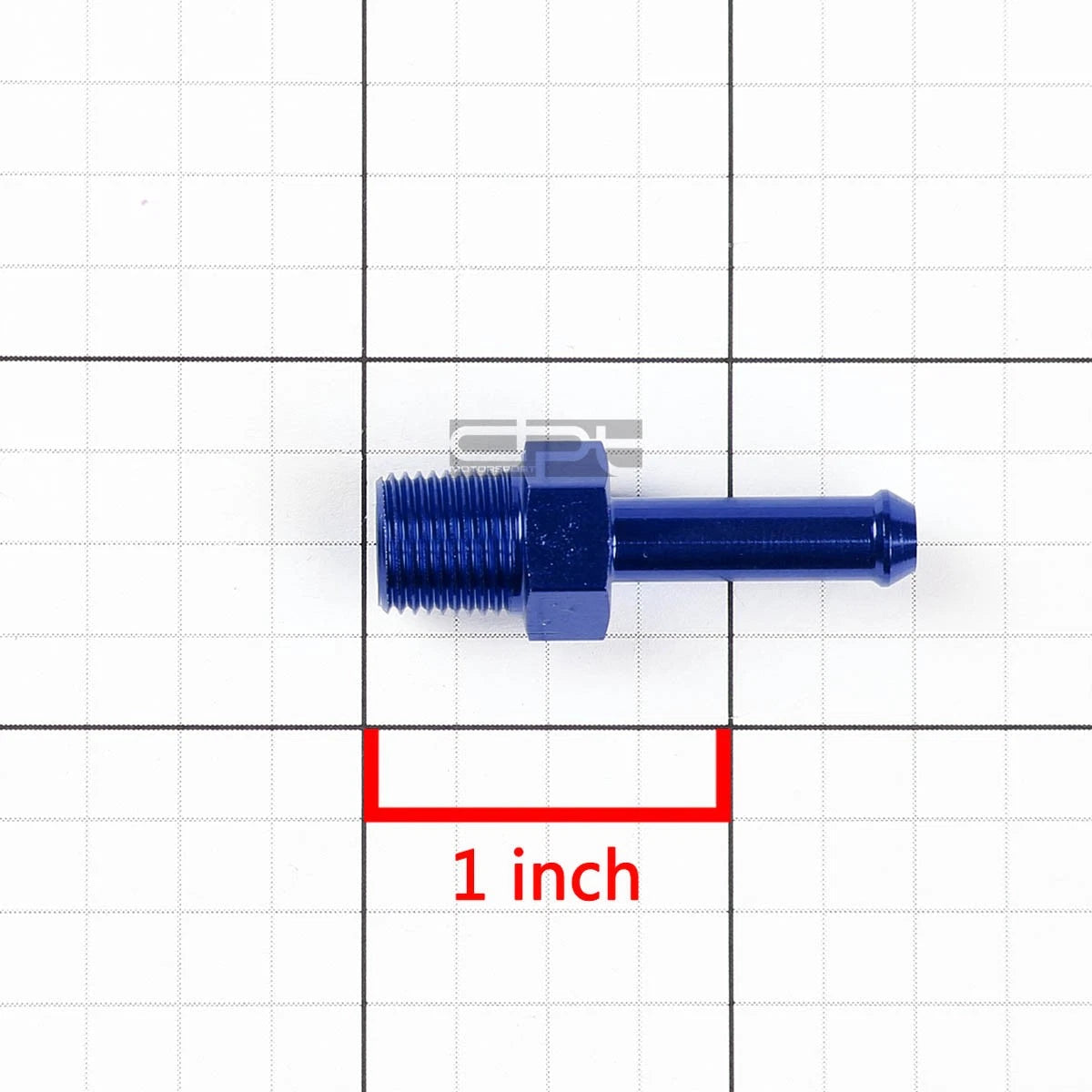 1/8" NPT Male Straight to 1/4" Hose Barb Nipple Fitting (Blue Aluminum)