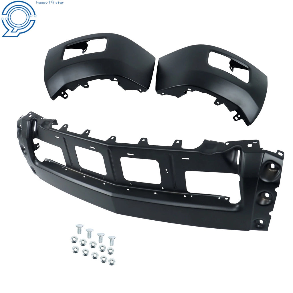 Black Steel Front Bumper for Chevy Silverado 1500 (2014–2015) W/O Sensor Holes
