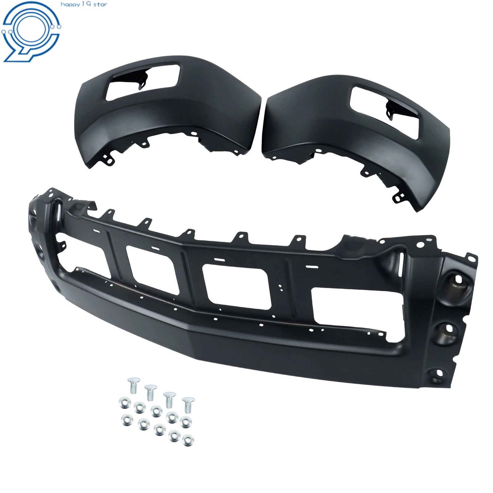 Black Steel Front Bumper for Chevy Silverado 1500 (2014–2015) W/O Sensor Holes