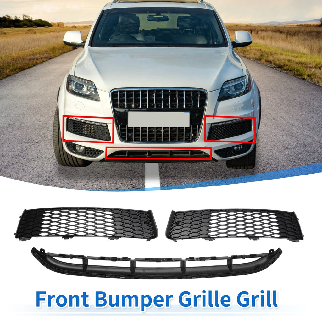 Set of 1 Front Lower Bumper Grille for Audi Q7 (2020–2024) Black Sport Style