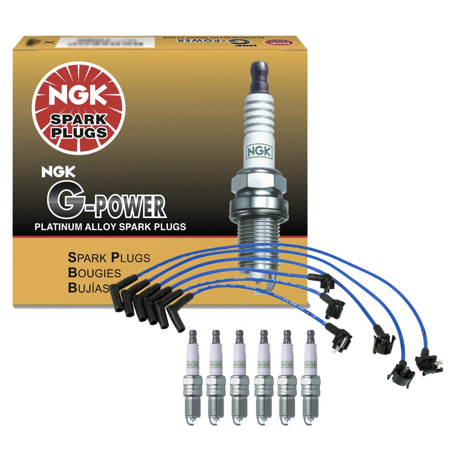 Set of 6 NGK G-Power Platinum Spark Plugs for Ford Aerostar Explorer (1990–1997)
