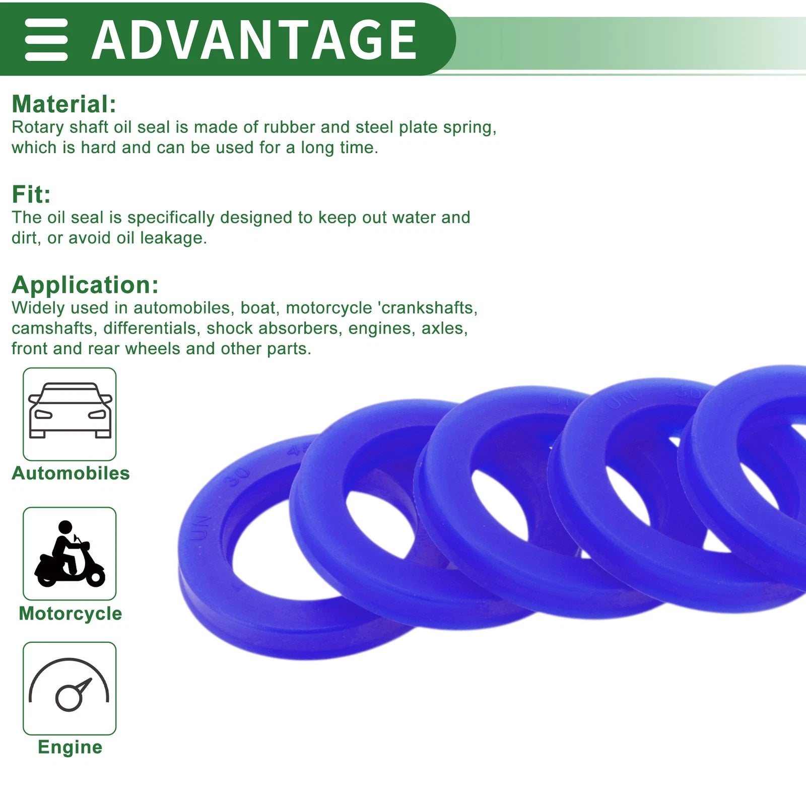 Set of 5 Oil Seal Rotary Shaft Seal 30x45x7mm for Various Models
