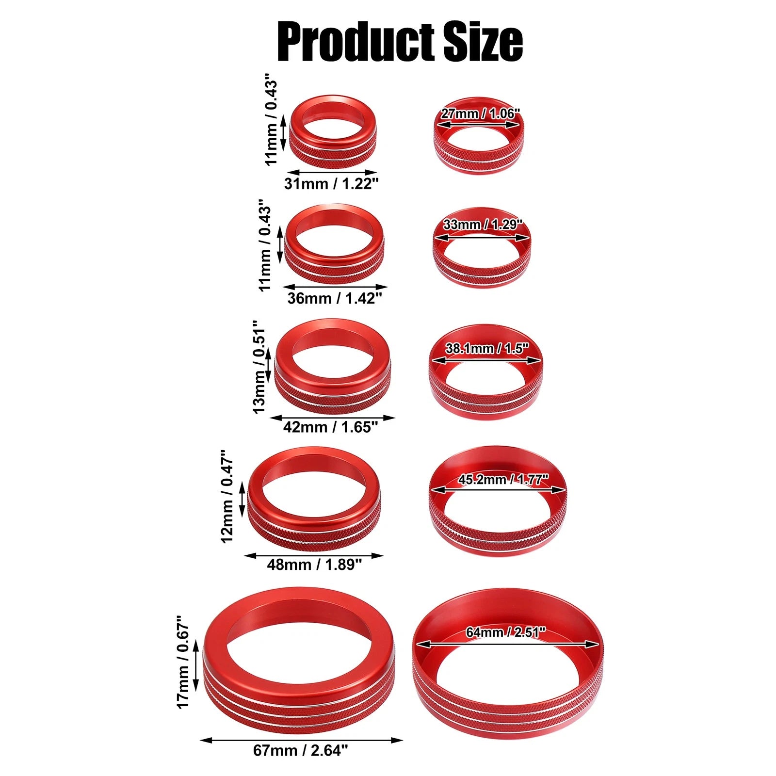 7 Pcs Switch Knob Cover for Ford (4WD)