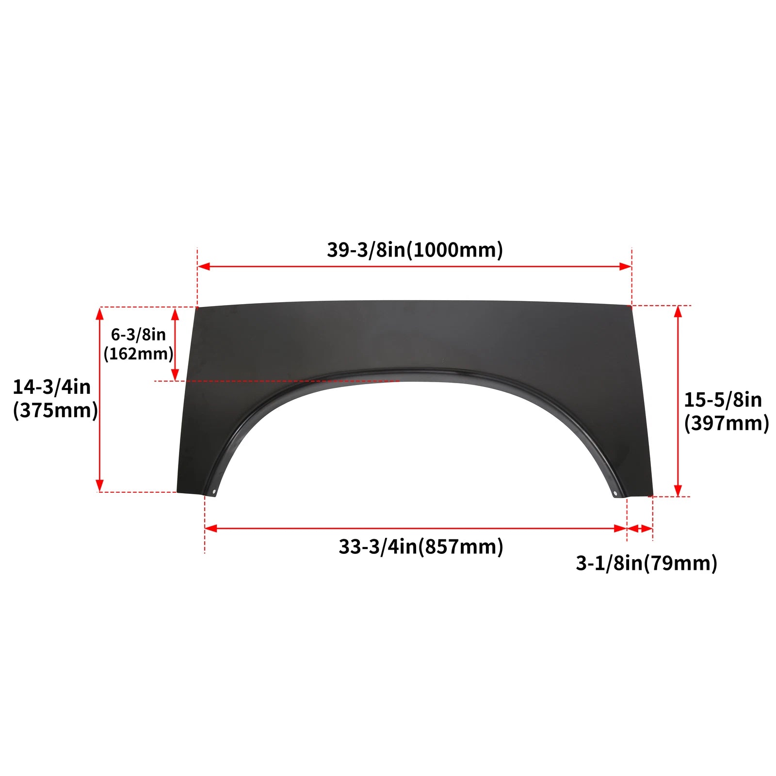 Rear Upper Wheel Arch Repair Patch Panels for Dodge Ram 1500 2500 3500 (2002-2009)