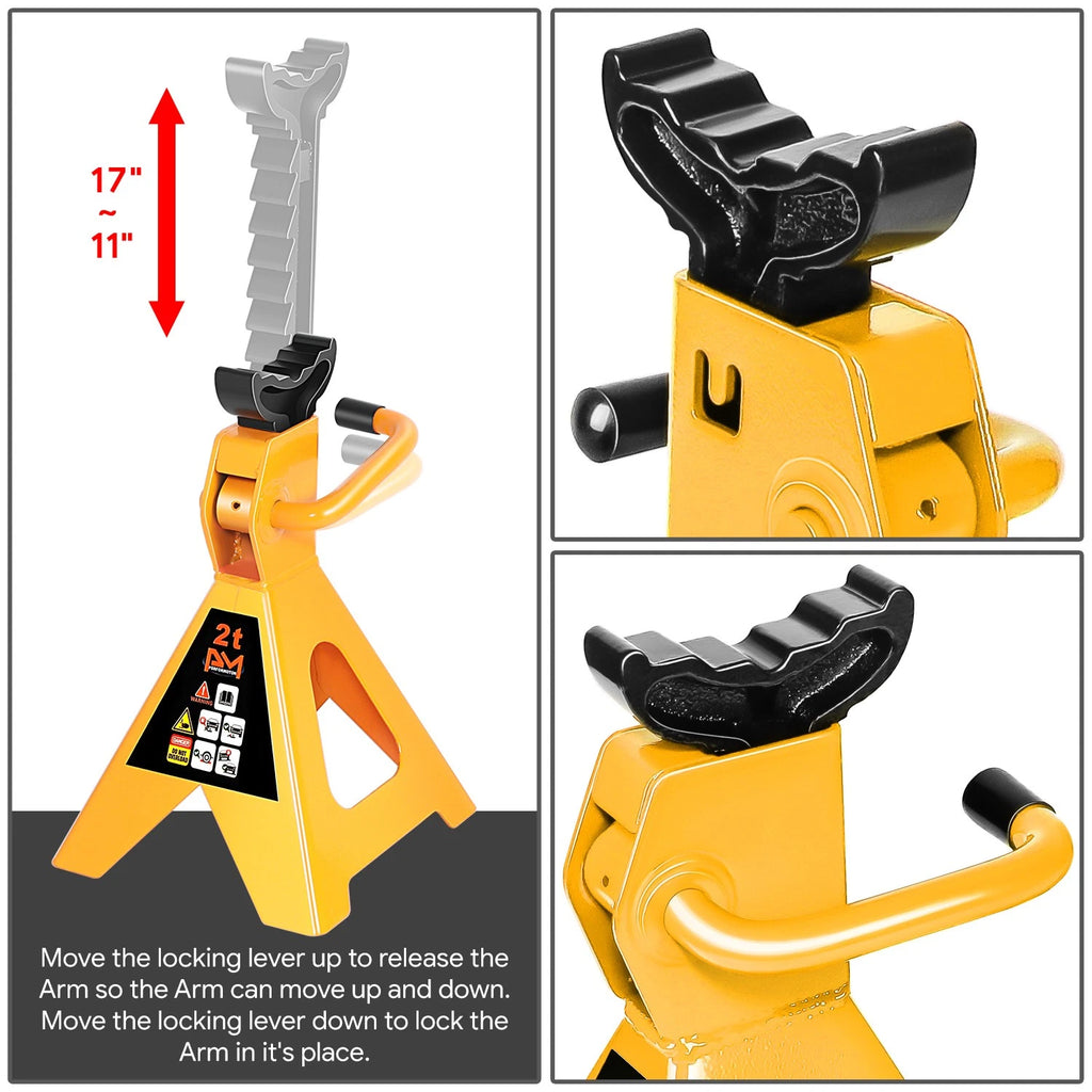 Adjustable Hydraulic Floor Jack 4000lbs + Jack Stands for Universal (2011–2017)