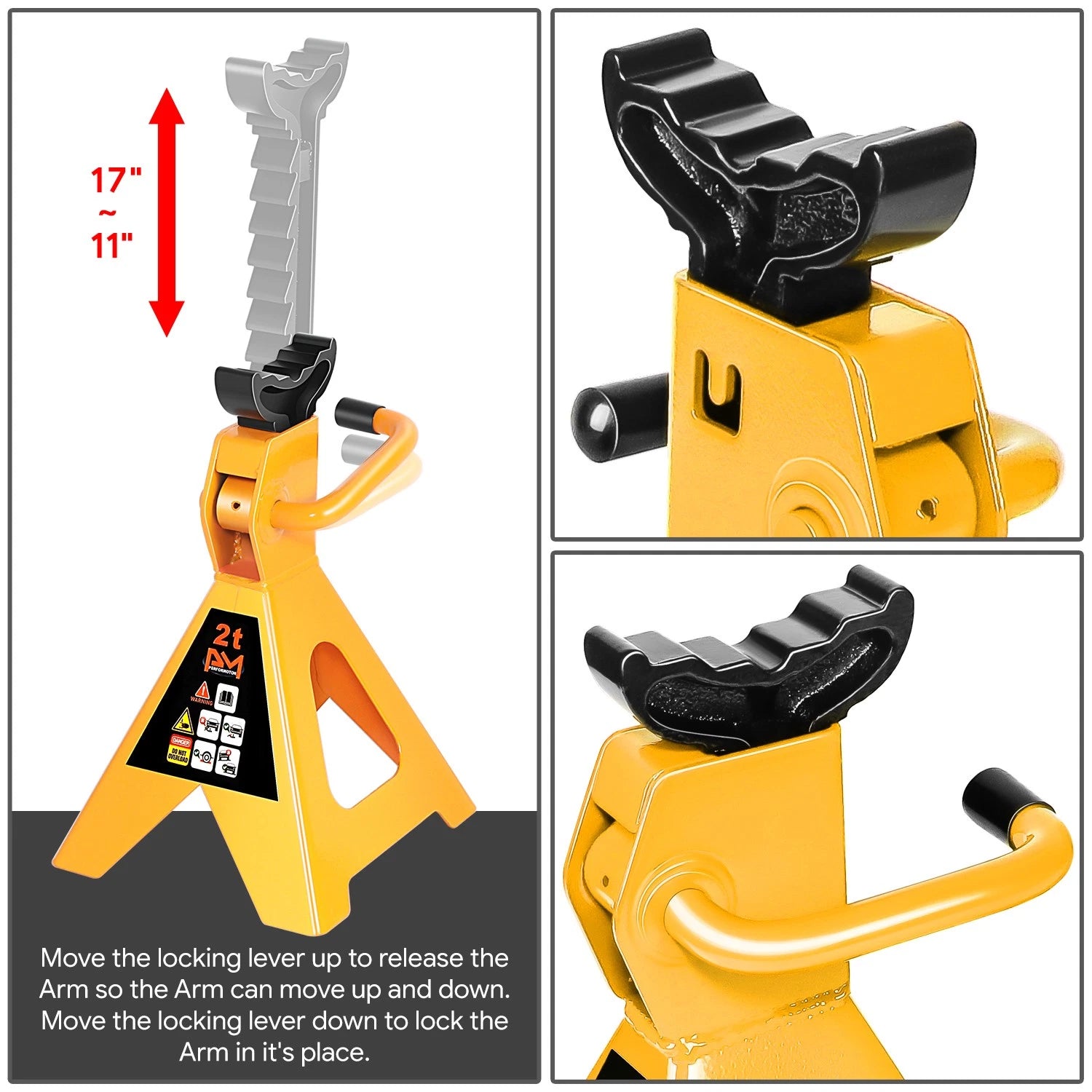Adjustable Hydraulic Floor Jack 4000lbs + Jack Stands for Universal (2011–2017)