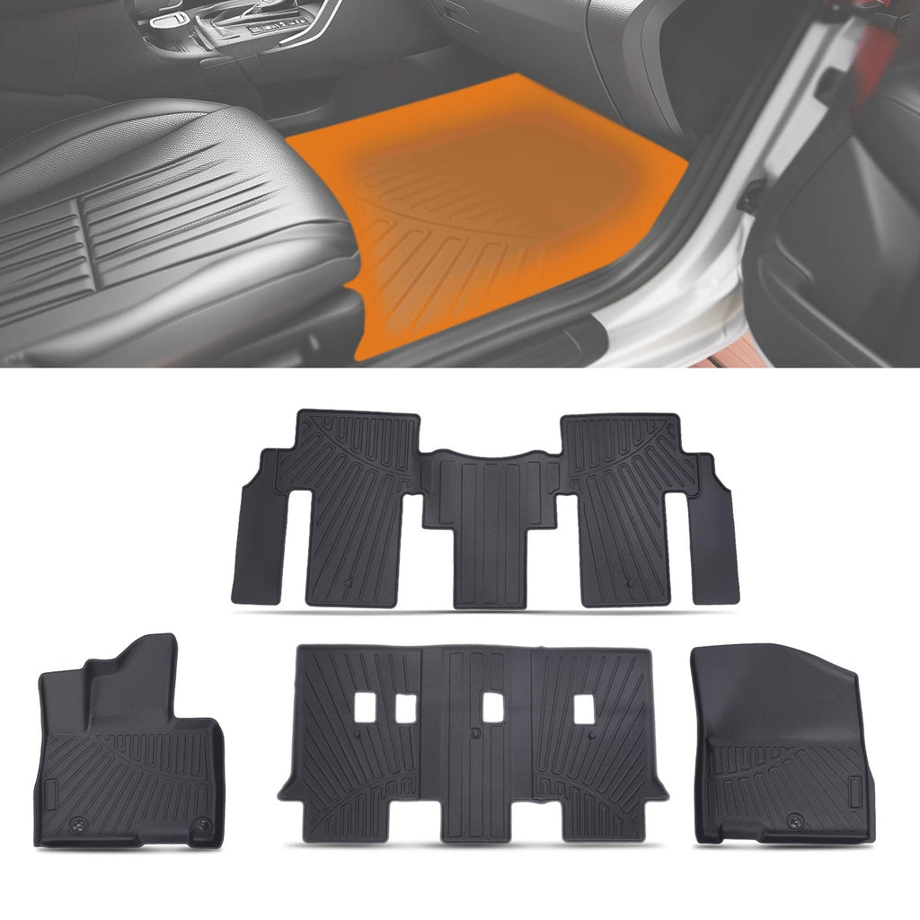 3 Row Floor Mat Kit for Kia Carnival MPV (2022–2024) 8-Seater Black
