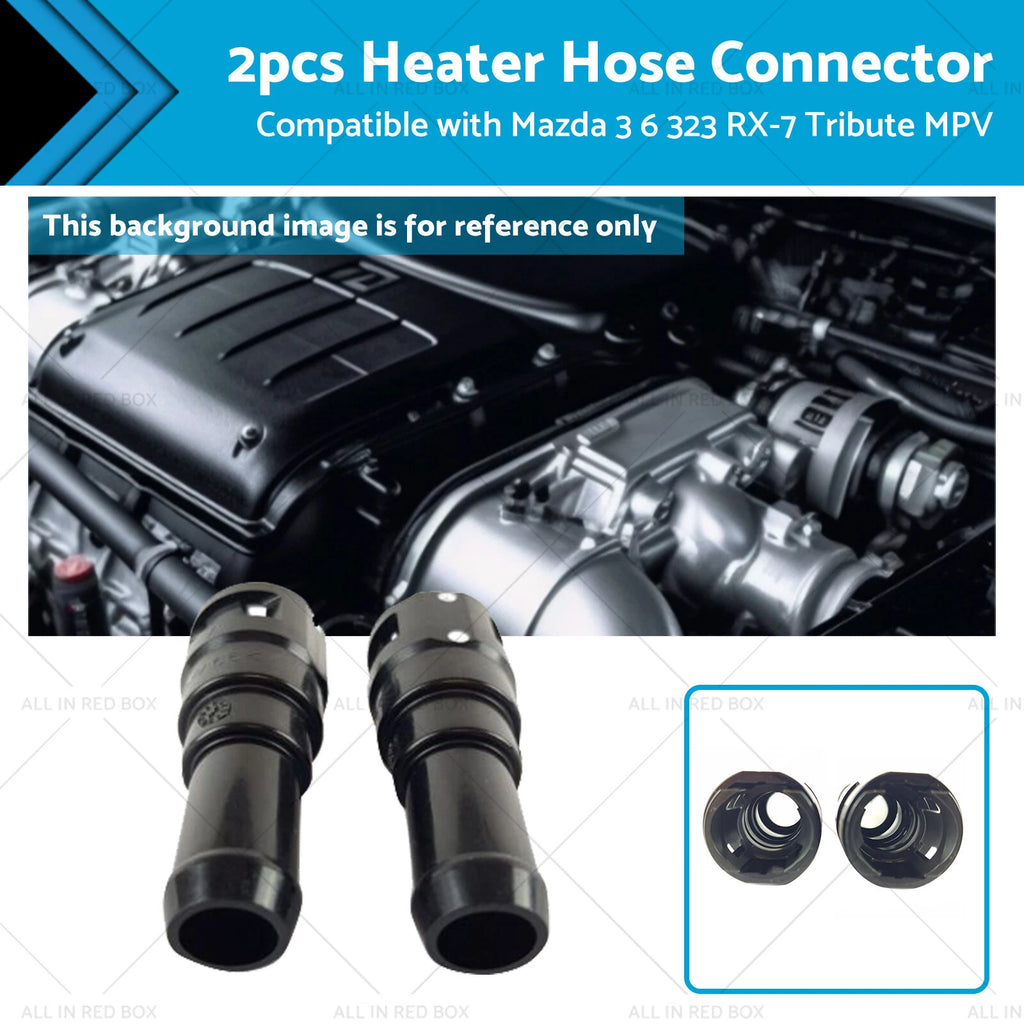 2X Heater Hose Connector B45561240A for Mazda 3 6 323 RX-7 Tribute MPV (2000–2020)