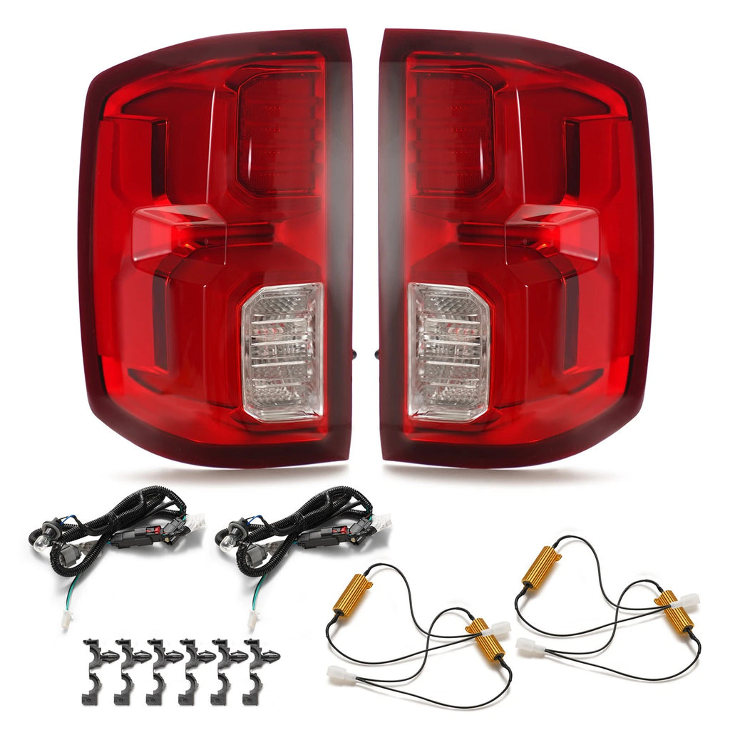 LED Tail Lights for Chevy Silverado 1500 (2014–2018) Red Pair