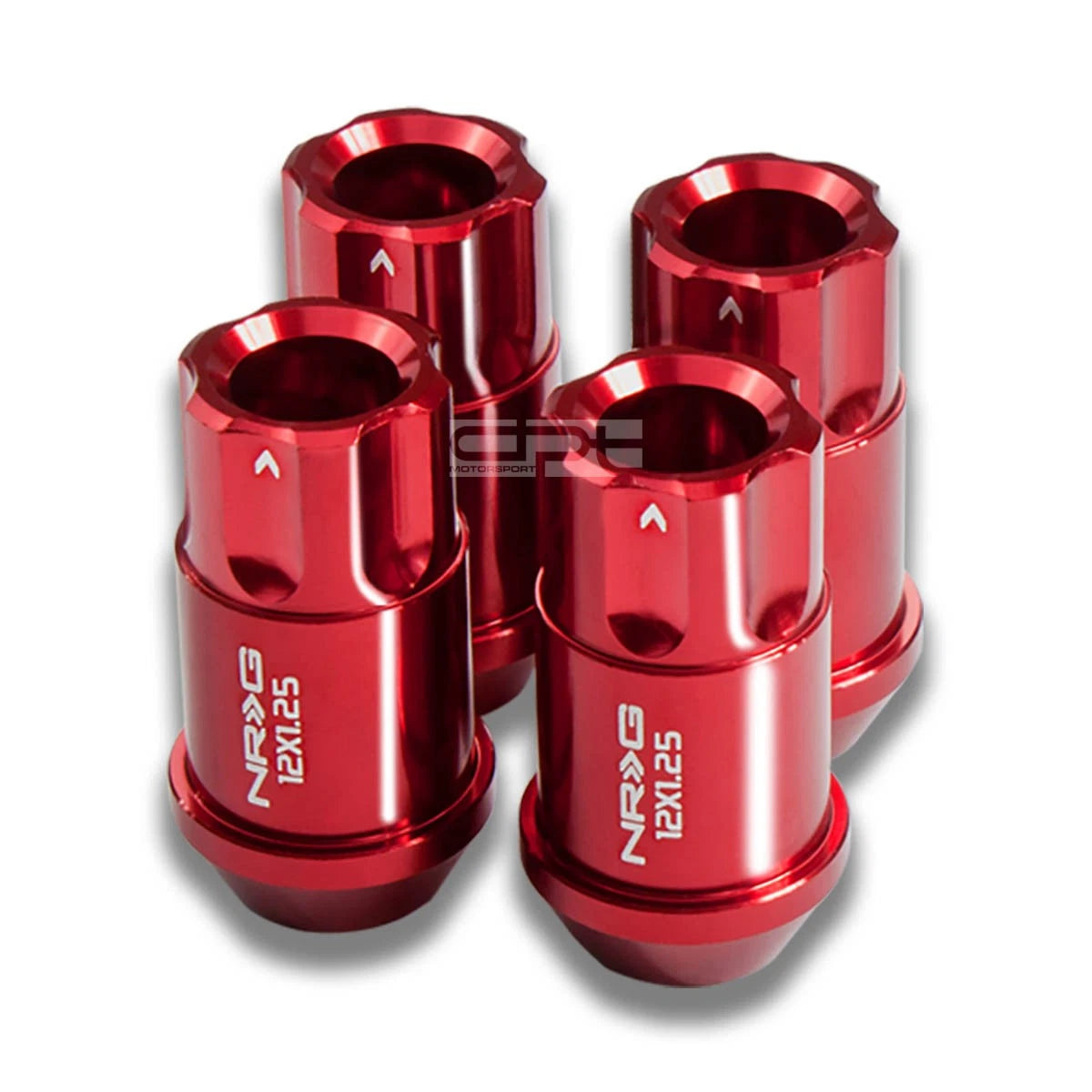 Set of 4 Red Lug Nut Locks for Subaru Impreza/Nissan 240SX (M12X1.25, 1.75")