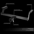 Rear Carbon Steel Class III Trailer Hitch 2" Receiver for Subaru Crosstrek (2018–2024)