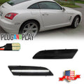 2X Full White LED Smoked Rear Side Marker Light for Chrysler Crossfire (2004–2008)