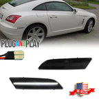 2X Full White LED Smoked Rear Side Marker Light for Chrysler Crossfire (2004–2008)