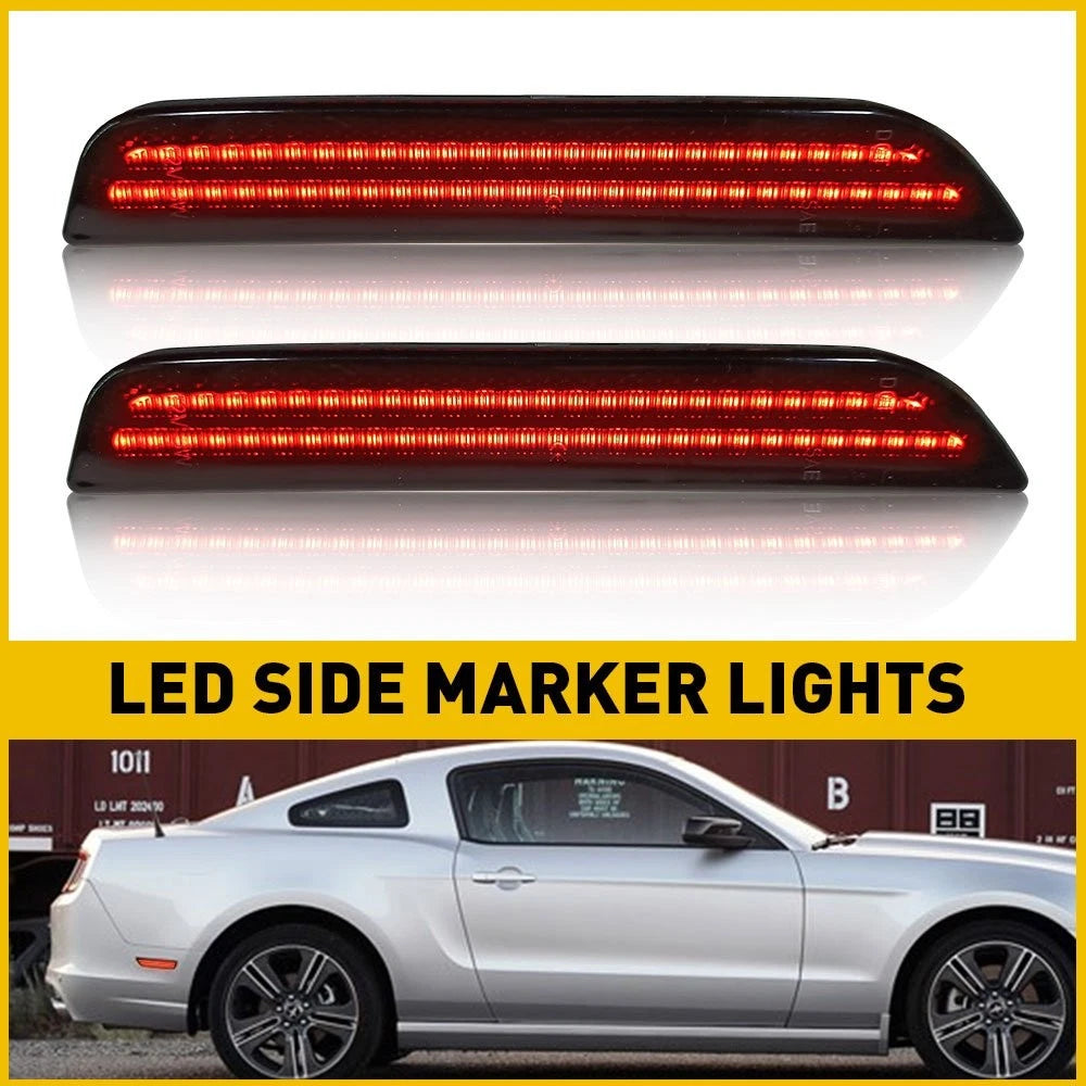2X Red LED Rear Marker Lamps for Ford Mustang (2010–2014)