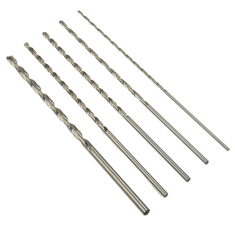 5Pcs Extra Long HSS Drill Bit Set for Metal (160mm, 2/3/3.5/4/5mm)