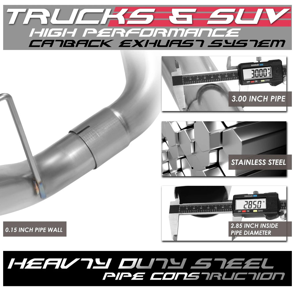 Muffler for Ram 1500 5.7L (2004–2005) 3" OD Exhaust Cat-Back System Aluminized Steel
