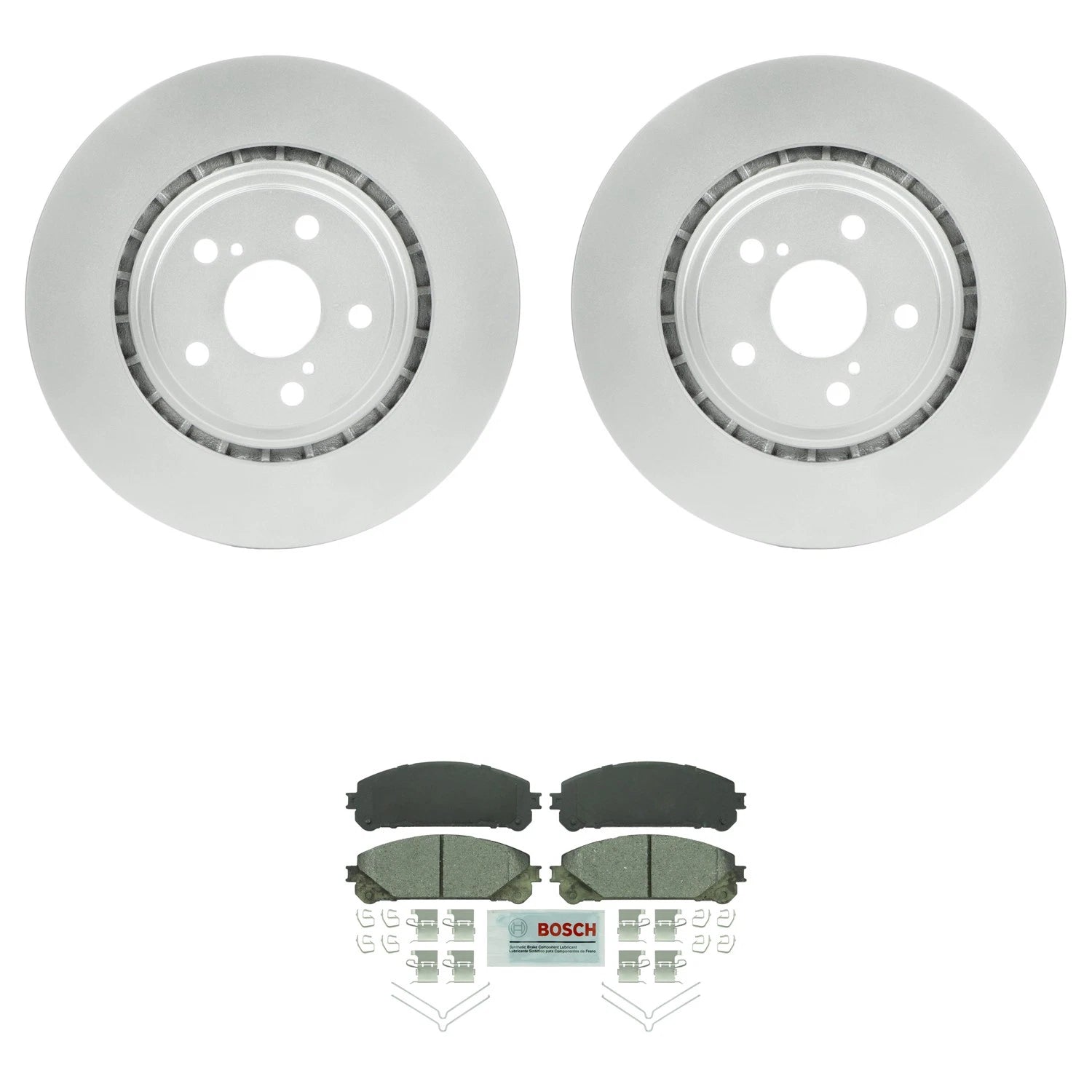 Bosch Front Quietcast Rotors & Blue Ceramic Disc Brake Pad Kit for Highlander