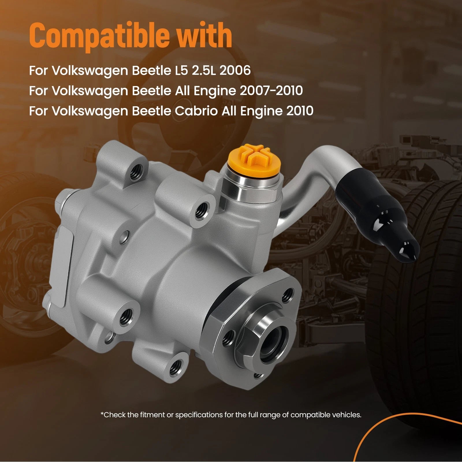 Power Steering Pump for Volkswagen Beetle Cabrio (2006–2010) 1J0422152K
