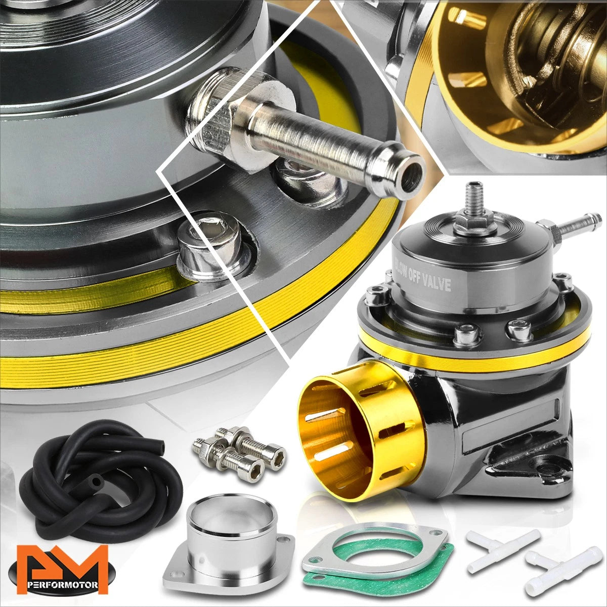 Adjustable 2-Bolt Blow-Off Valve for Universal Type-S RS RZ Turbo (BOV Gold)