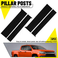 Set of 4 Black Pillar Post Door Window Covers for Chevy Colorado GMC Canyon (2015–2022)