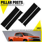 Set of 4 Black Pillar Post Door Window Covers for Chevy Colorado GMC Canyon (2015–2022)
