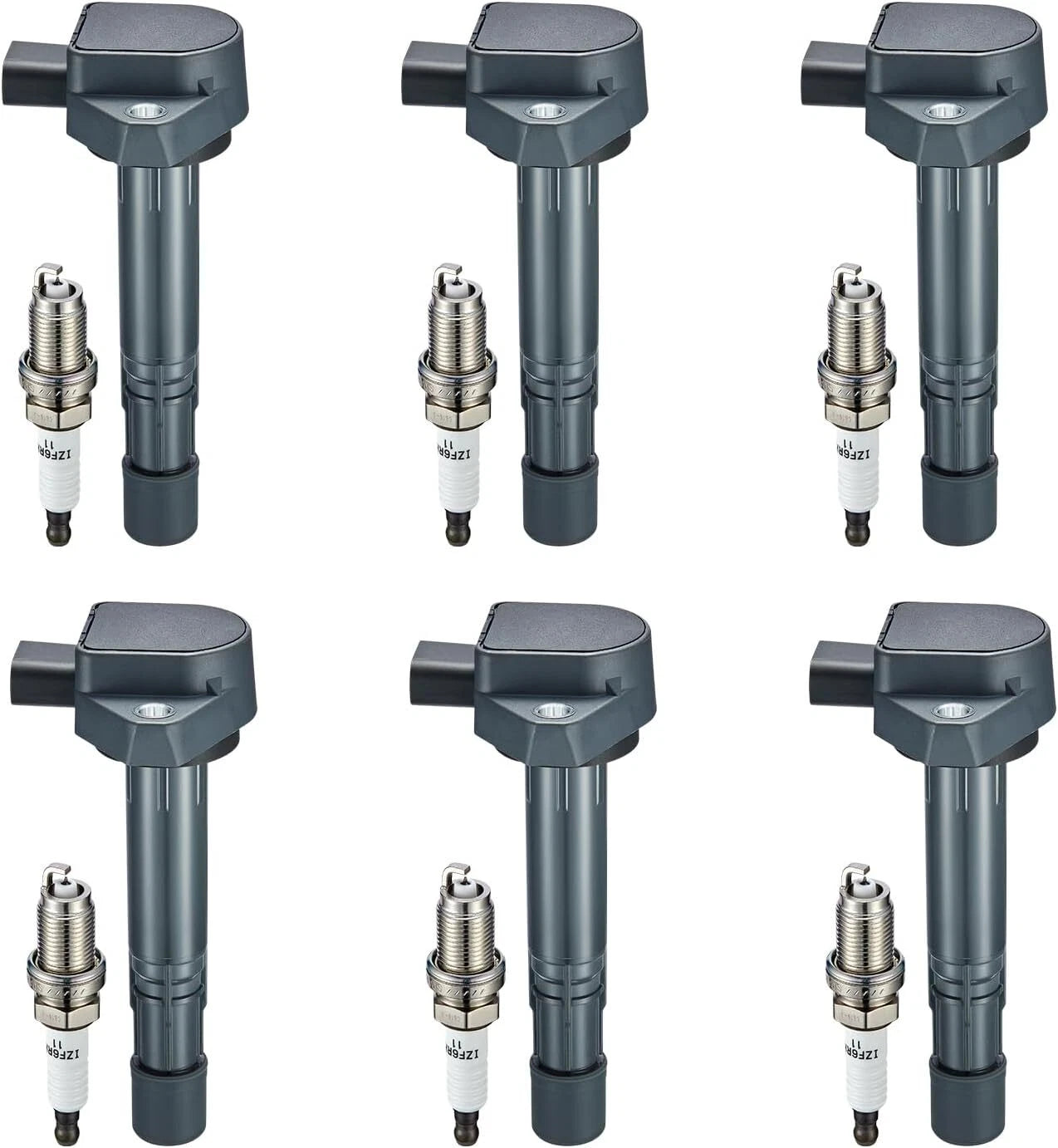 Set of 6 Ignition Coils and Iridium Spark Plugs for Honda Pilot Odyssey